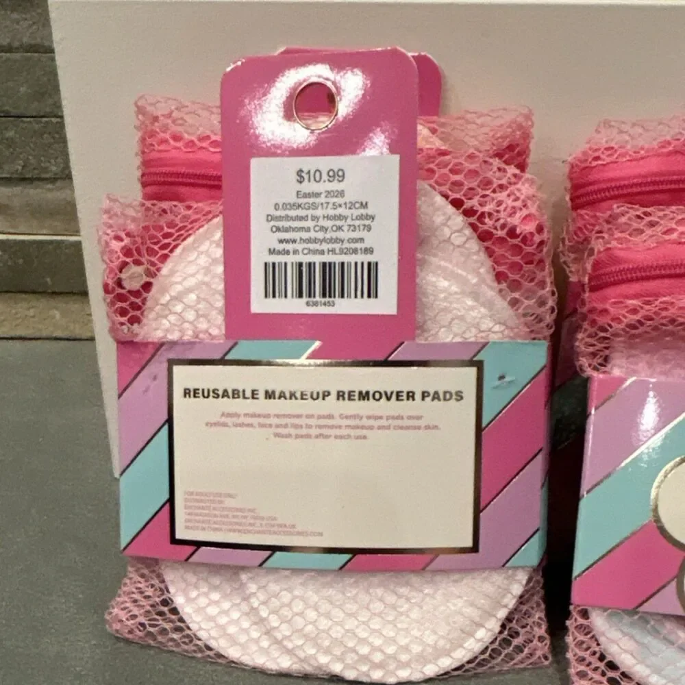 Hobby Lobby Reusable Ultra-Soft Microfiber Makeup Remover Pads Pink Polka Dot